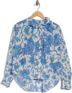 Diane von Furstenberg Sophia Floral Long Sleeve Cotton & Silk Button-Up Top