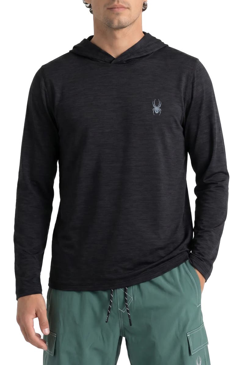 Spyder Core Heather Hooded Rashguard, Main, color, Black