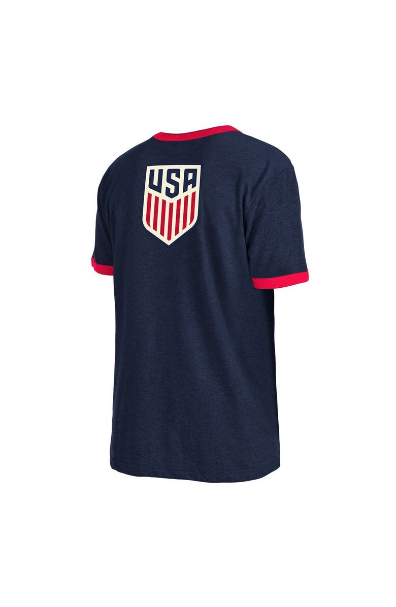 New Era Men's New Era Navy USMNT Throwback Ringer T-Shirt, Alternate, color, 