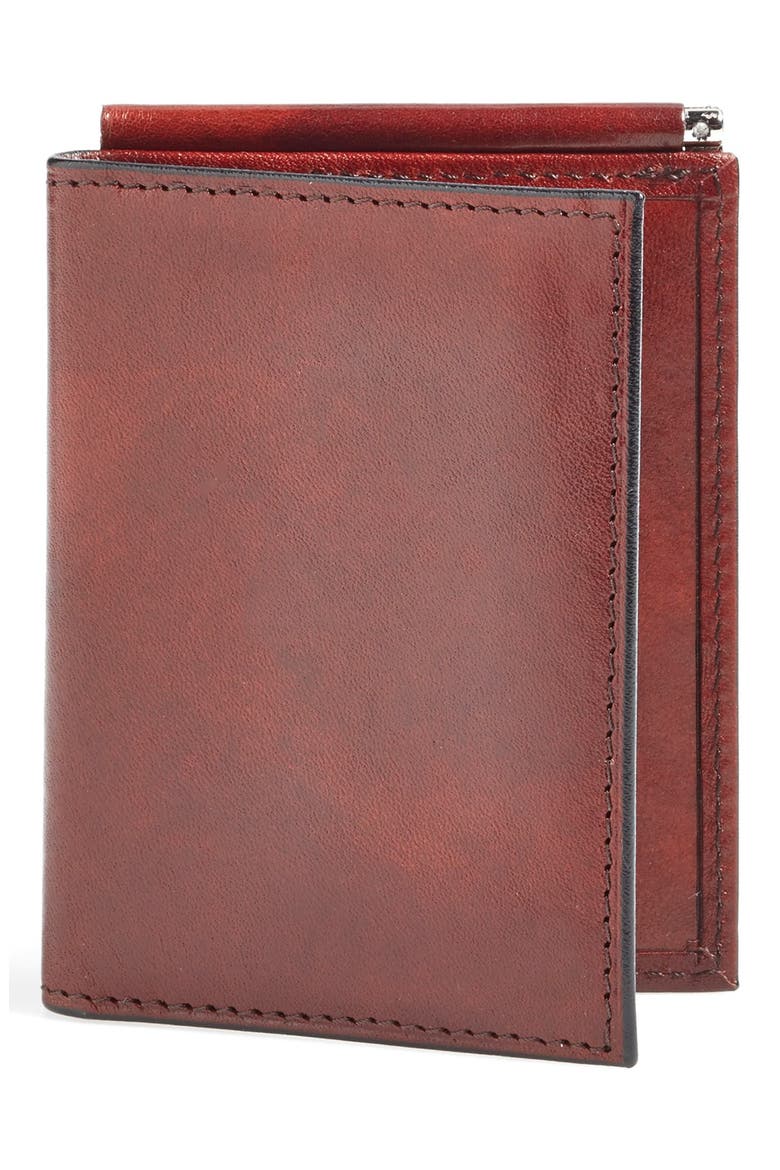 Old Leather Money Clip Wallet, Main, color, DARK BROWN