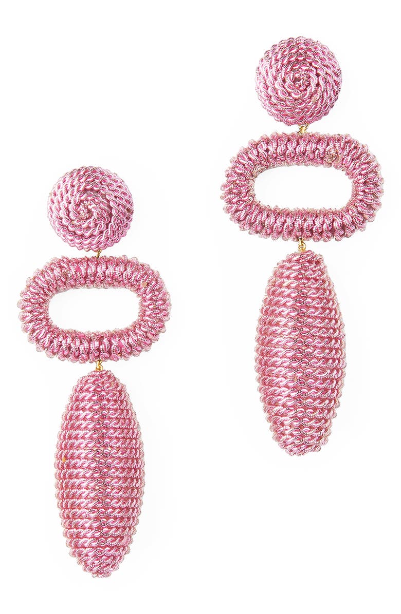 Deepa Gurnani Fontana Drop Earrings, Main, color, Pink