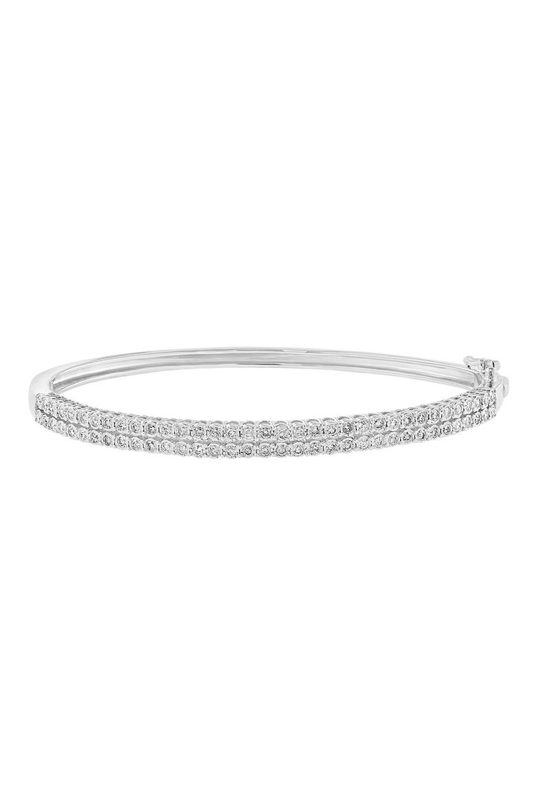 Sterling Silver Diamond Bangle, Main, color, SILVER