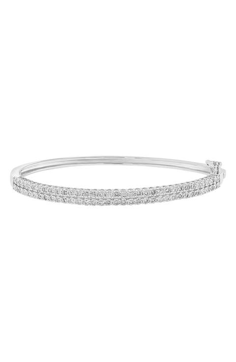 Sterling Silver Diamond Bangle