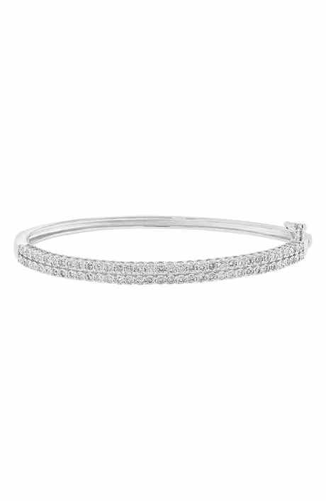 Sterling Silver Diamond Bangle
