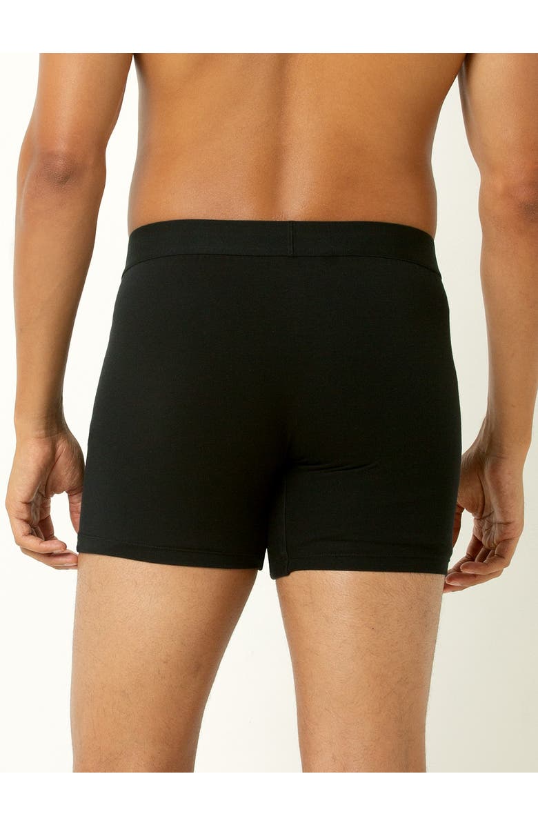 Single Stitch Cotton Modal Boxer Brief 4-Pack, Alternate, color, Black Blue Gray