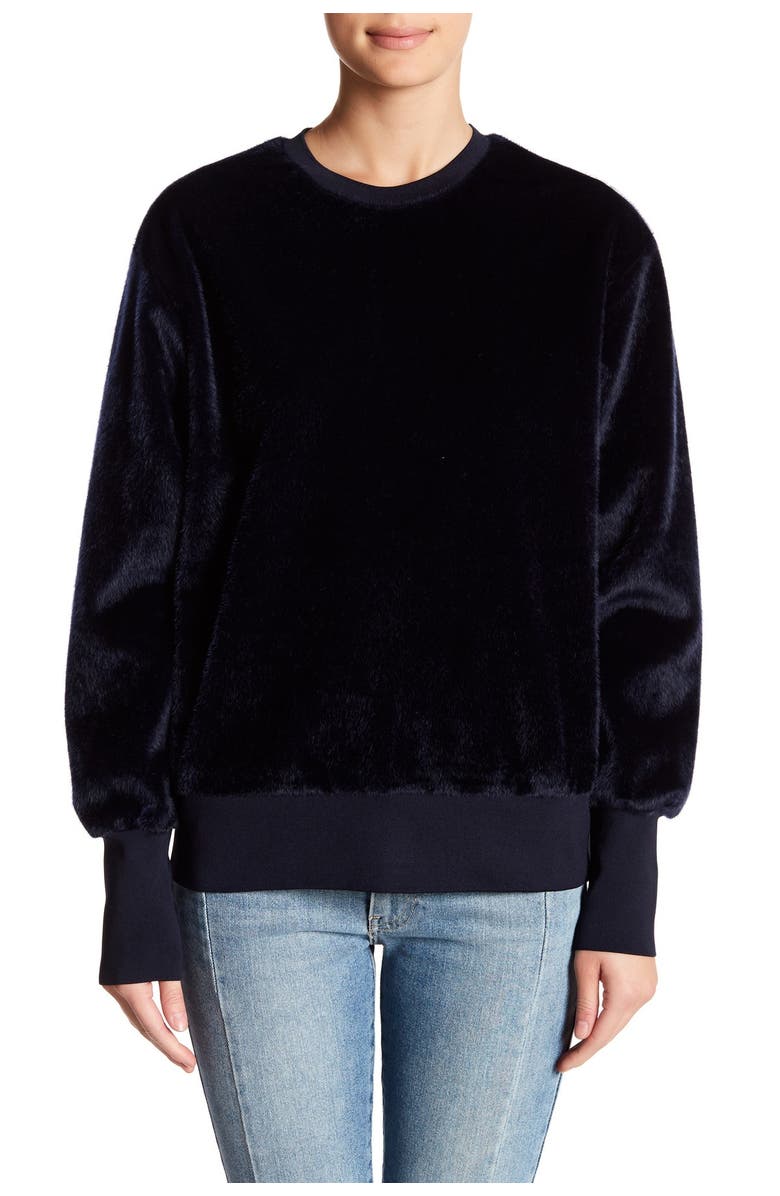 TOV Faux Fur Sweatshirt Scarf Set, Alternate, color,