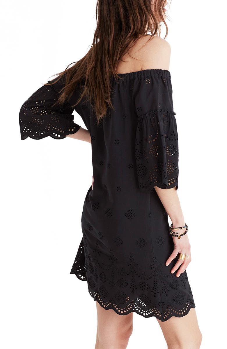 Madewell Eyelet Off the Shoulder Dress, Alternate, color, 