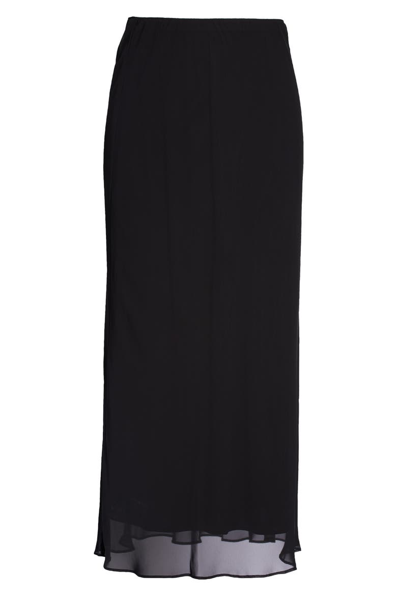Chiffon Maxi Skirt, Alternate, color, BLACK