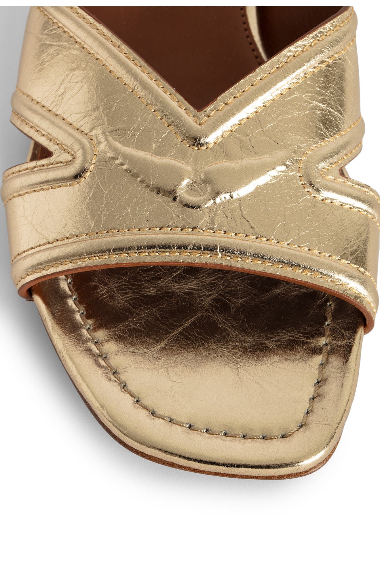 Zadig & Voltaire Azora Metallic Slide Sandal, Alternate, color, Gold