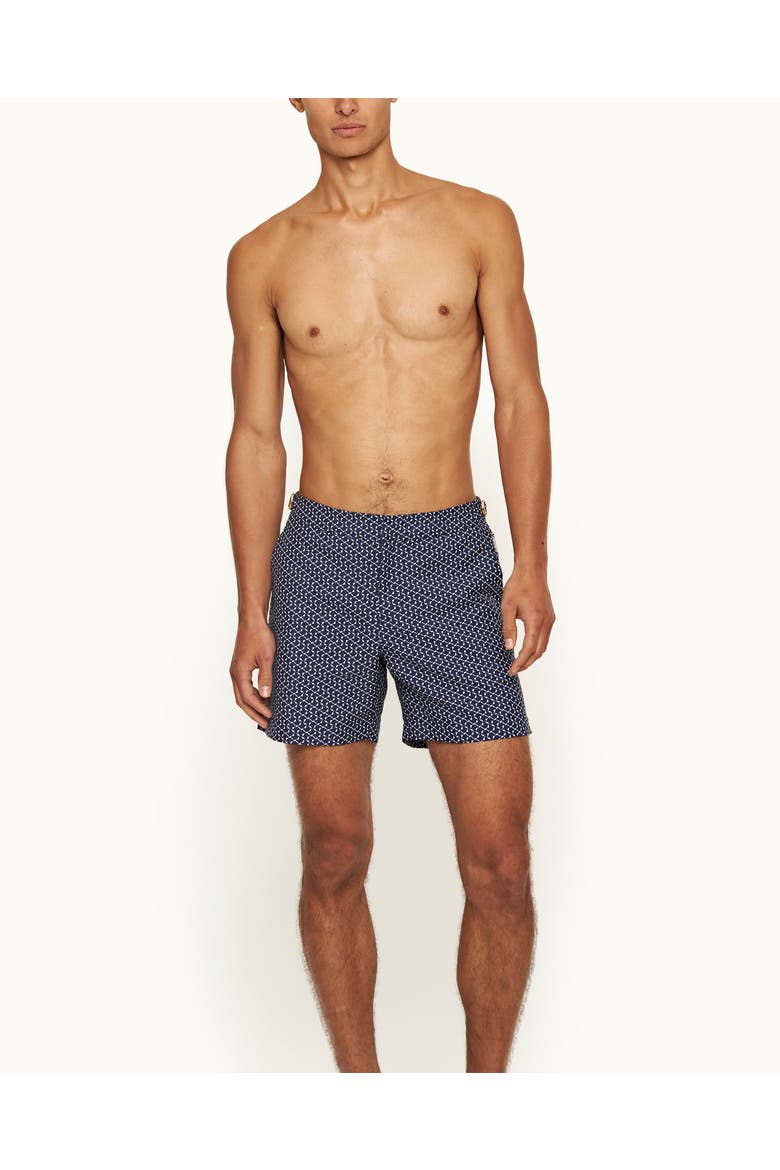 Bulldog Jacquard Mid-Length Swim Shorts, Alternate, color, NIGHT IRIS