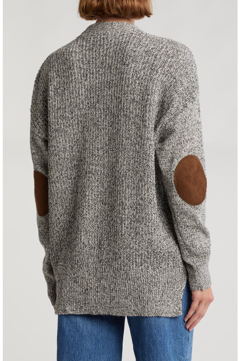 Suede Elbow Patch Cardigan (Women) | Nordstrom
