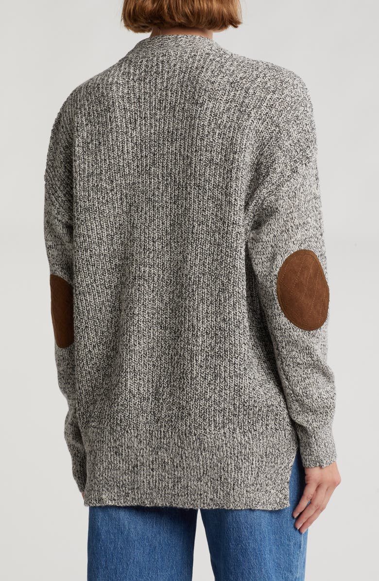 RDI Suede Elbow Patch Cardigan, Alternate, color, 