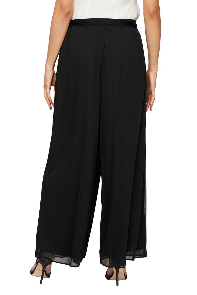 Wide Leg Mesh Pants, Alternate, color, BLACK