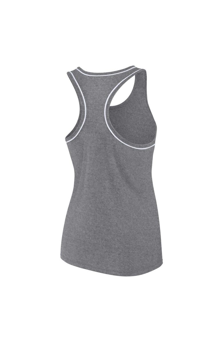 FANATICS Women's Fanatics Branded Heather Gray Oakland Athletics Wordmark Logo Racerback Tank Top, Alternate, color, Heather Gray