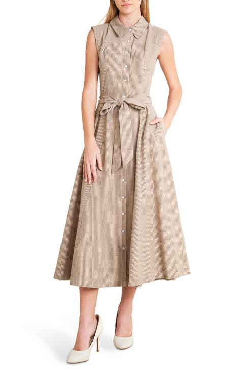 Pinstripe Midi Dress