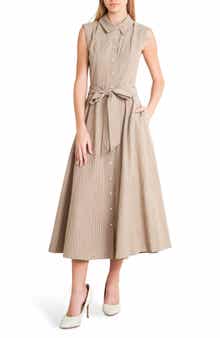 FREEMARKET Pinstripe Midi Dress