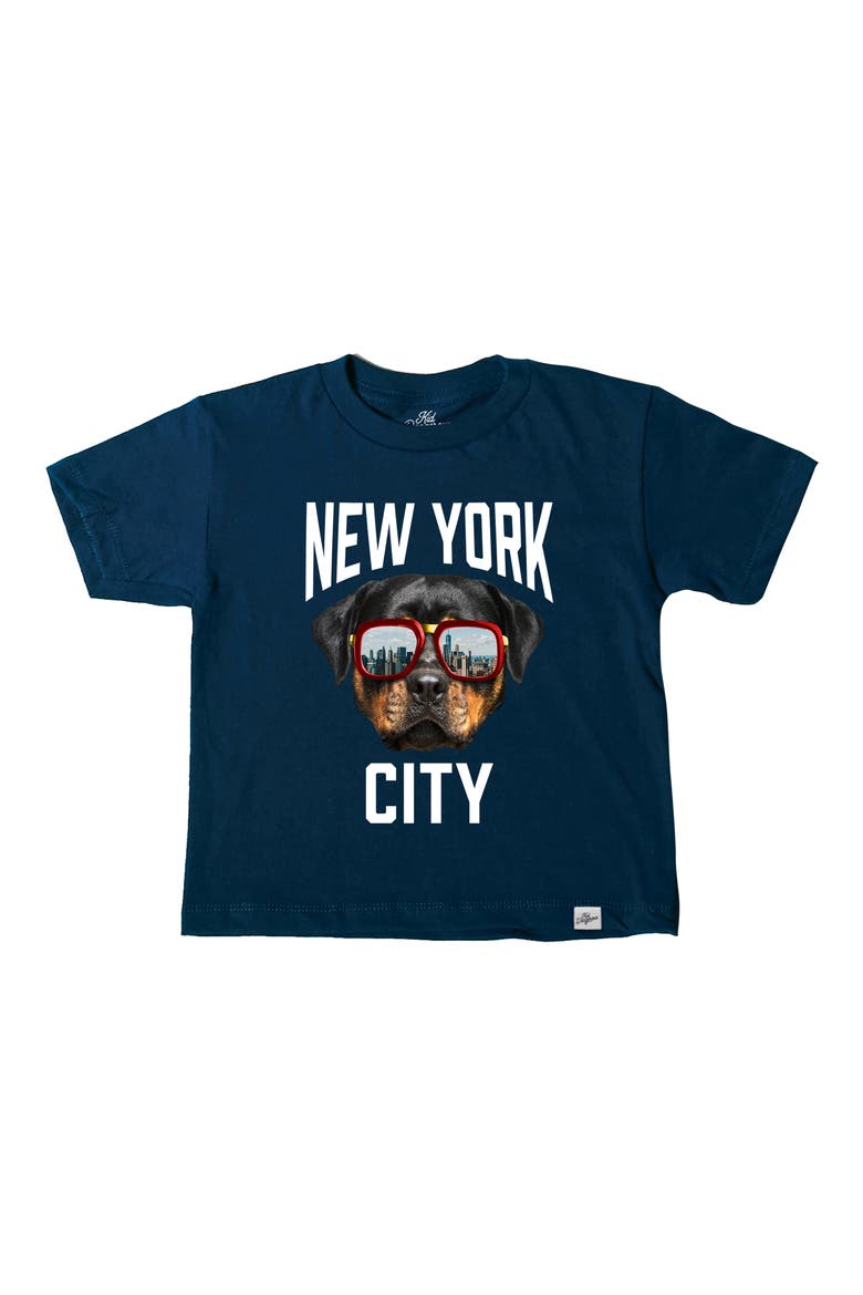 New York City Dog Graphic Tee, Main, color, NAVY