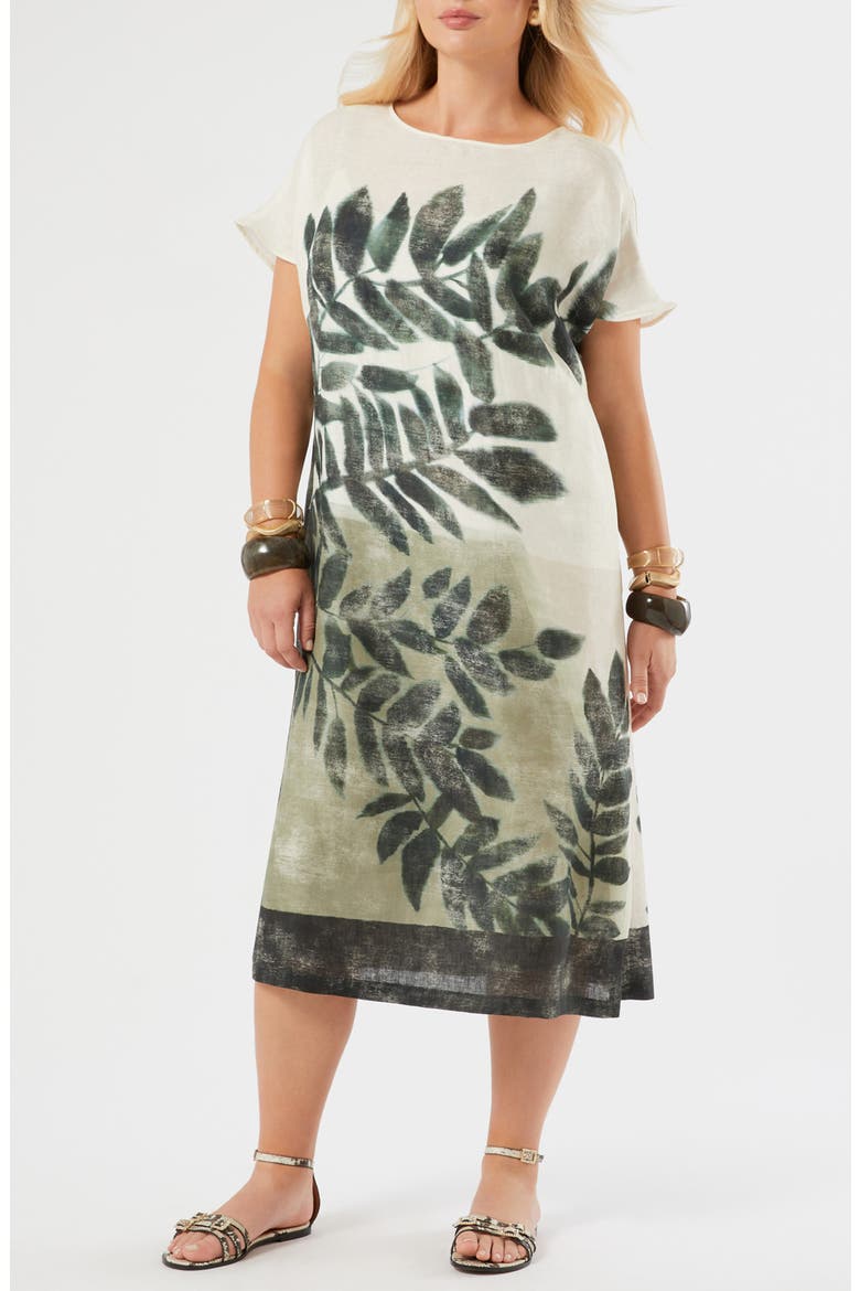 Nattinia Print Shift Dress, Main, color, OLIVE GREEN