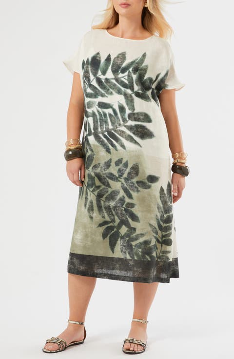 Nattinia Print Shift Dress (Plus)