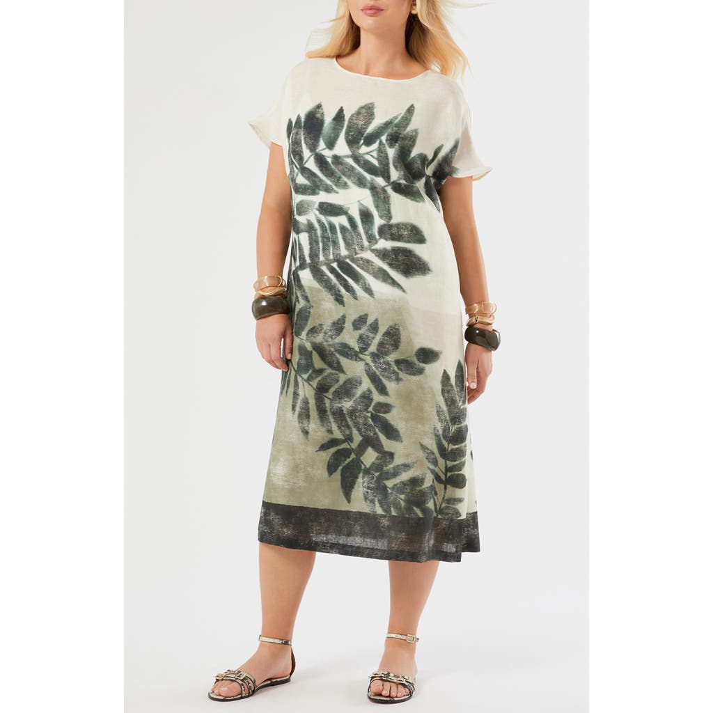 Marina Rinaldi Nattinia Print Shift Dress in Olive Green at Nordstrom, Size 16W