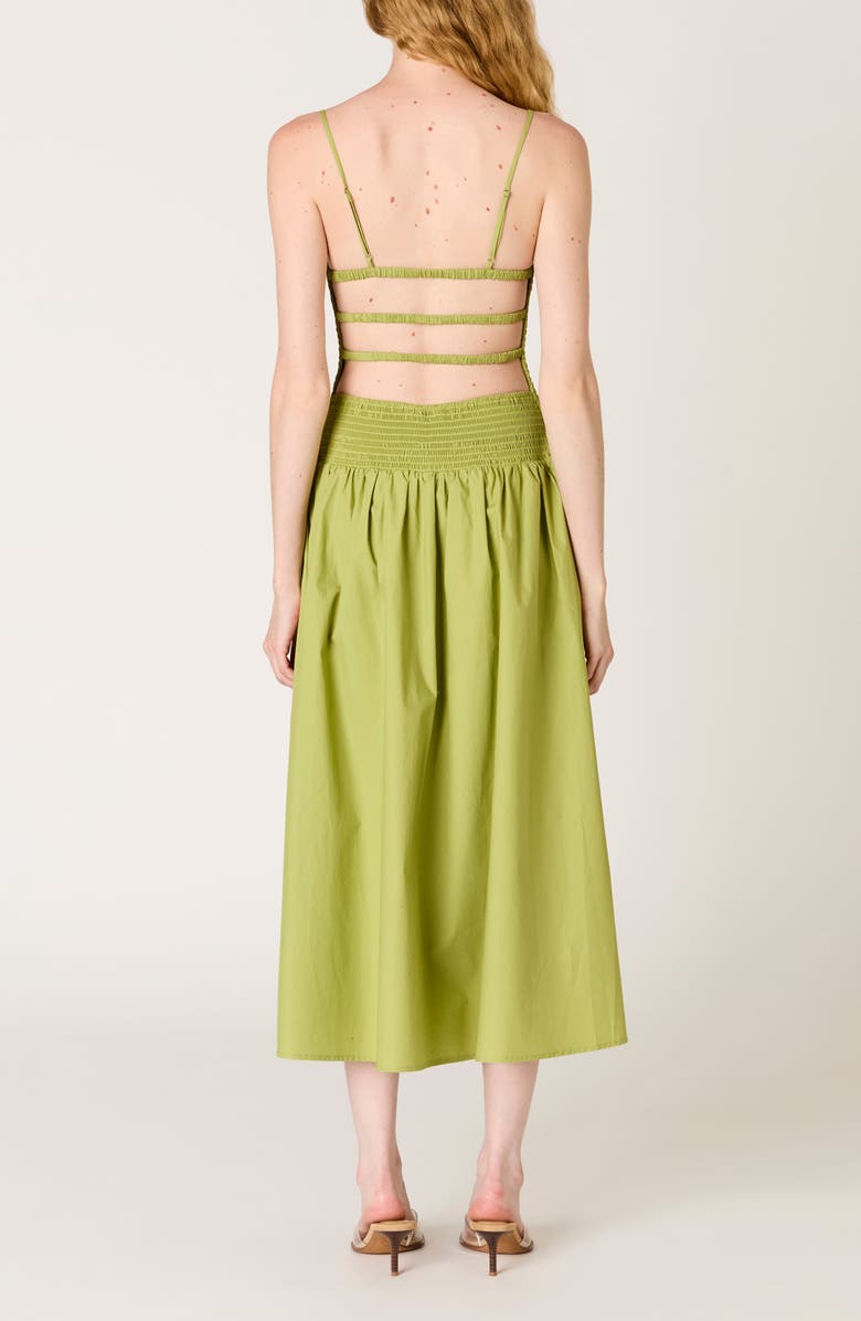 Nia Granada Open Back Cotton Midi Sundress, Alternate, color, Terragon