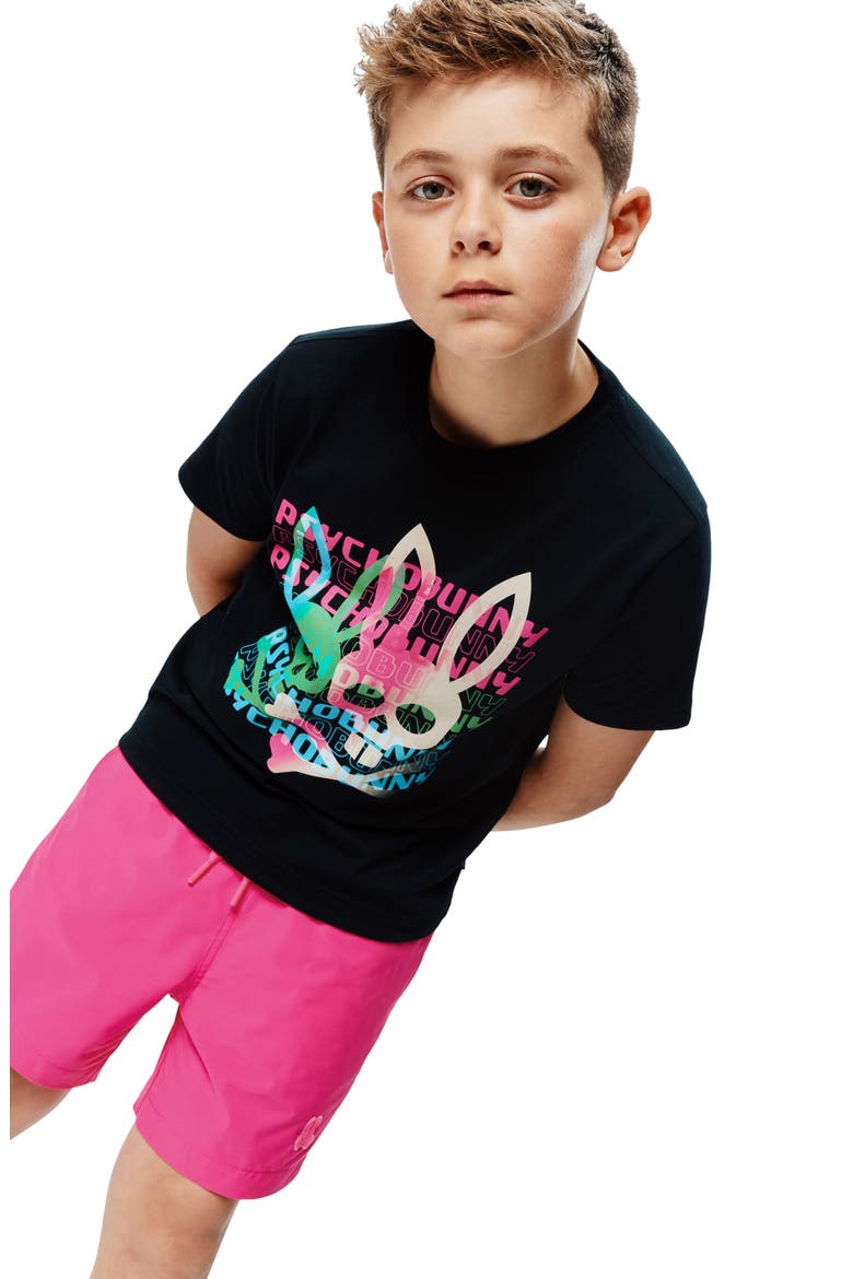 Kids' Landon Wordmark Tee, Alternate, color, BLACK