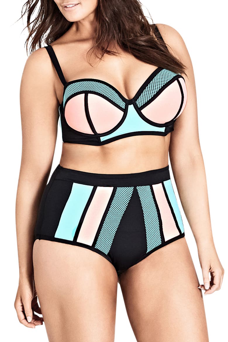 Summer Splice Bikini Bottoms, Main, color, PEACHY