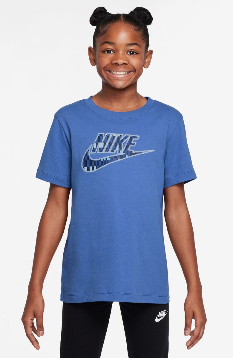 Nike Kids' Club Futura Appliqué T-Shirt, Main, color, Comet Blue