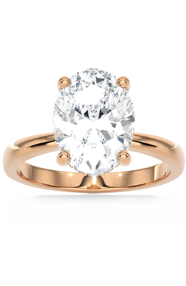 Bliss Diamond Certified 3.10Ct Oval Diamond HIdden Halo Engagement Ring 14k Gold Lab Grown, Main, color,