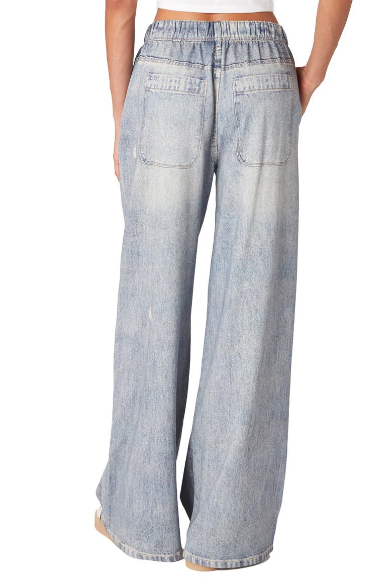 Low Rise Distressed Wide Leg Jeans, Alternate, color, DEEP DIVE