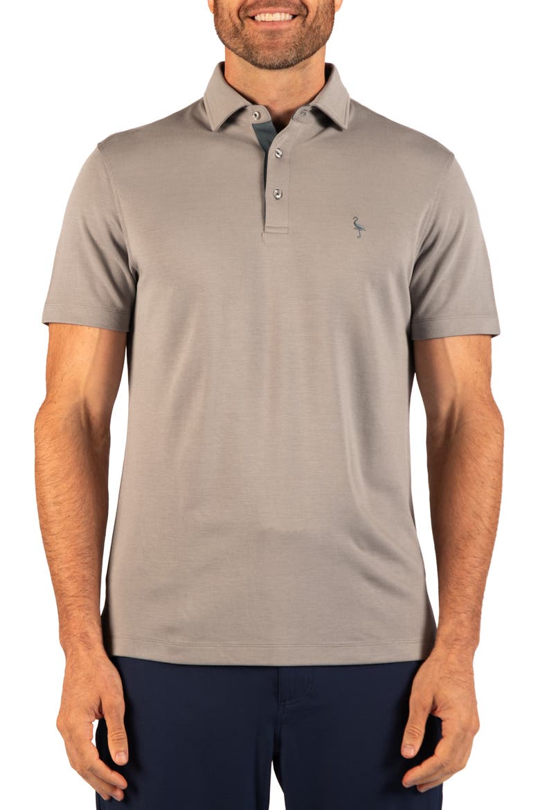 Stonewashed Polo, Main, color, LT GREY