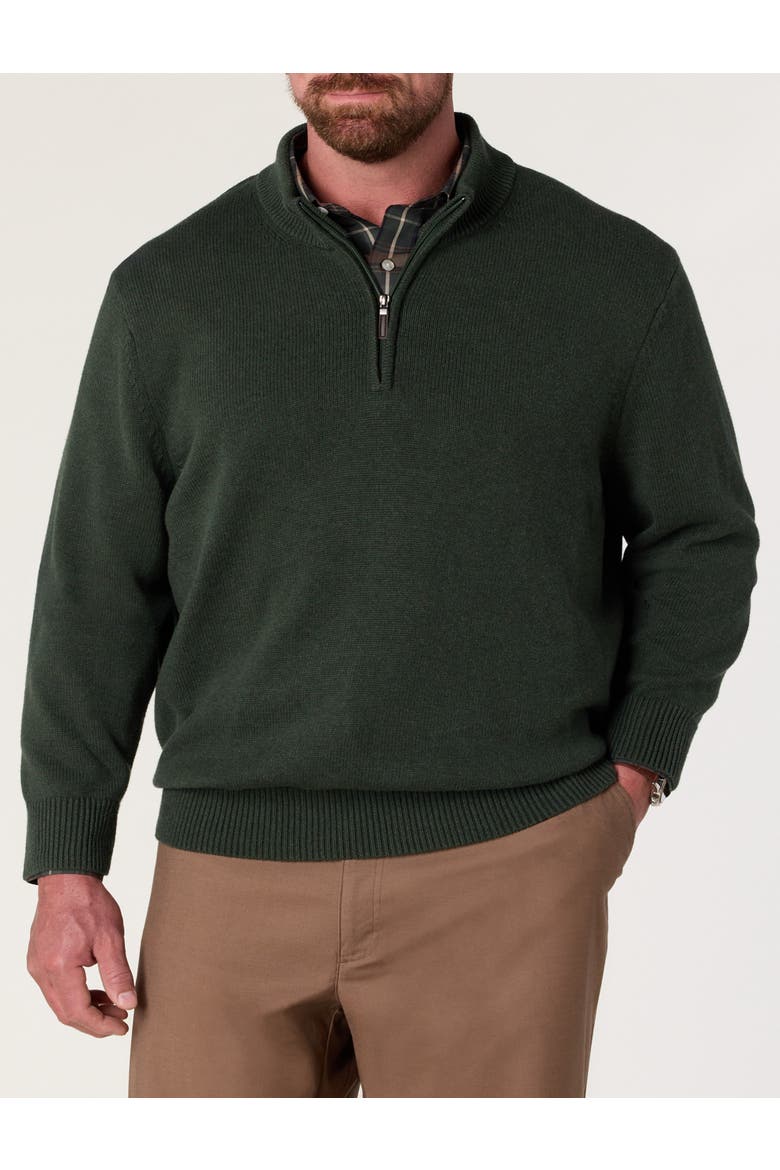 Big & Tall Marled Heather 1/4-Zip Sweater, Main, color, DEEP FOREST HEATHER