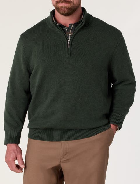 Big & Tall Marled Heather 1/4-Zip Sweater