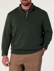 Oak Hill by DXL Big & Tall Marled Heather 1/4-Zip Sweater