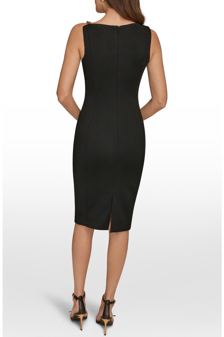 Asymmetric Hardware Sheath Dress, Alternate, color, BLACK