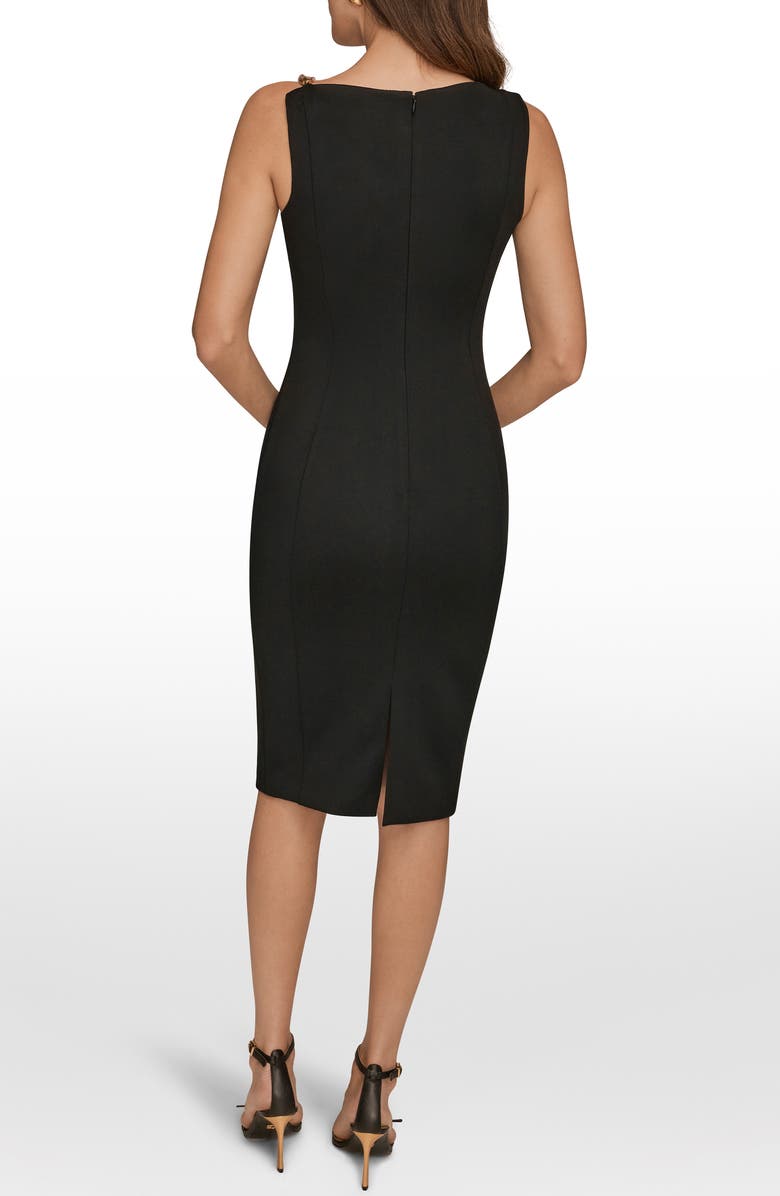 Donna Karan New York Asymmetric Hardware Sheath Dress, Alternate, color, Black