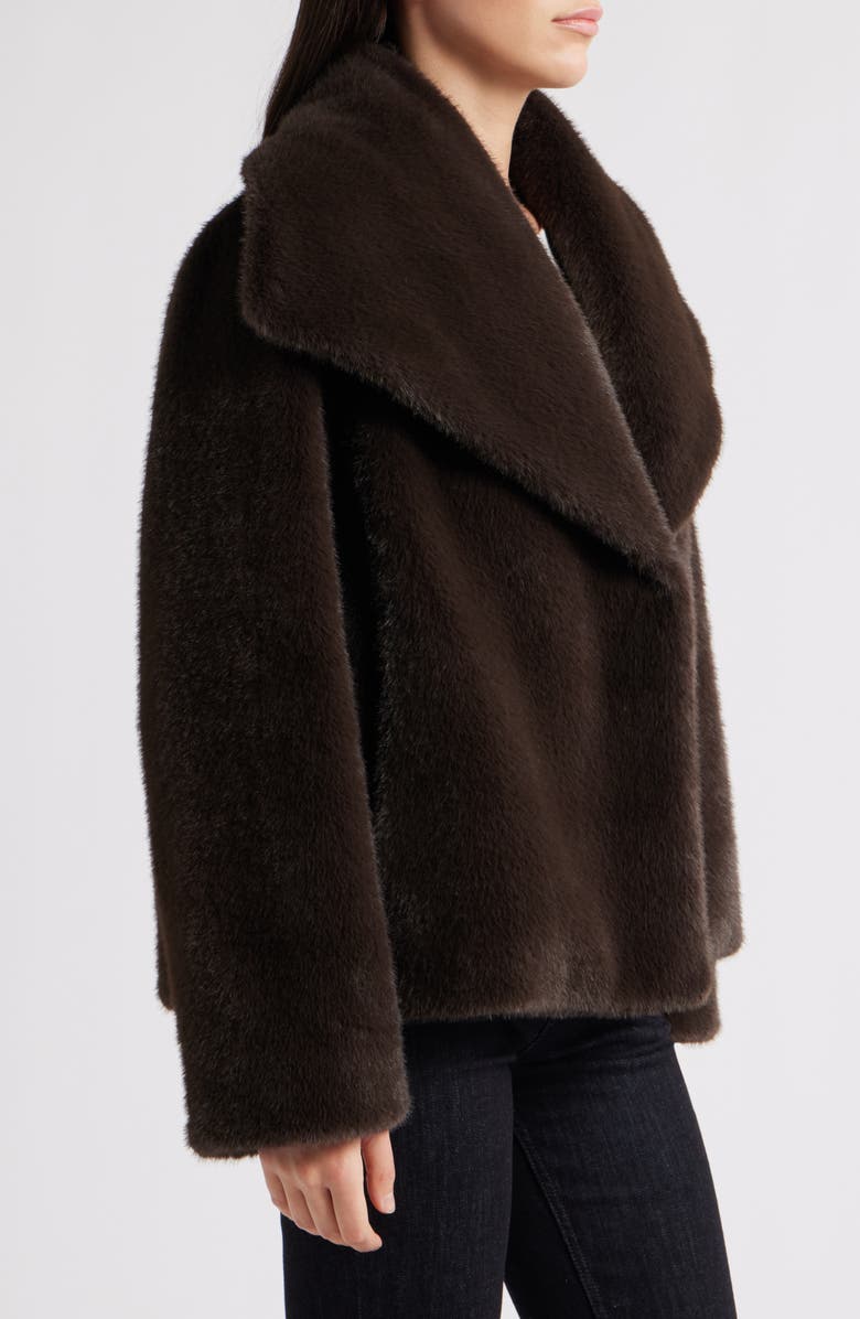 Sam Edelman Faux Fur Jacket, Alternate, color, Cafe Noir