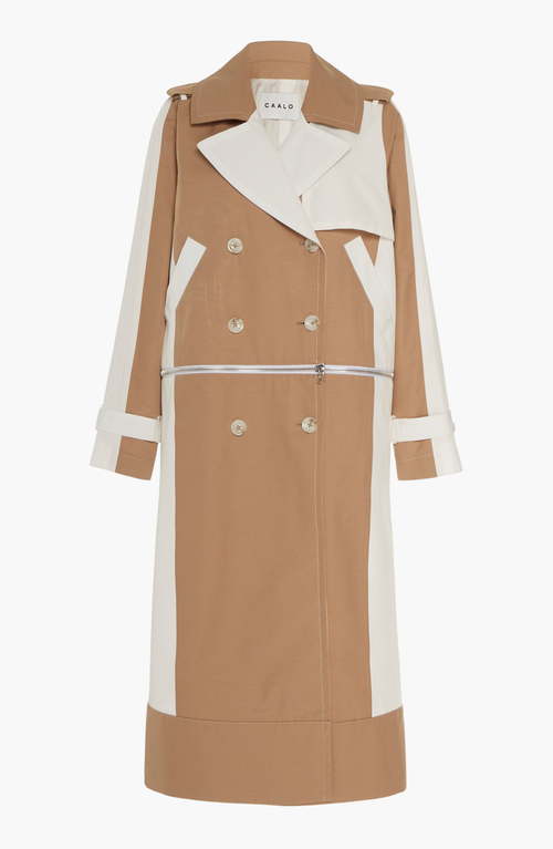 Caalo Water-resistant Convertible Sustainable Trench Coat In Camel