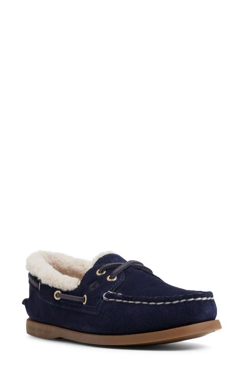 Authentic Original 2-Eye Faux Fur Lined Boat Shoe