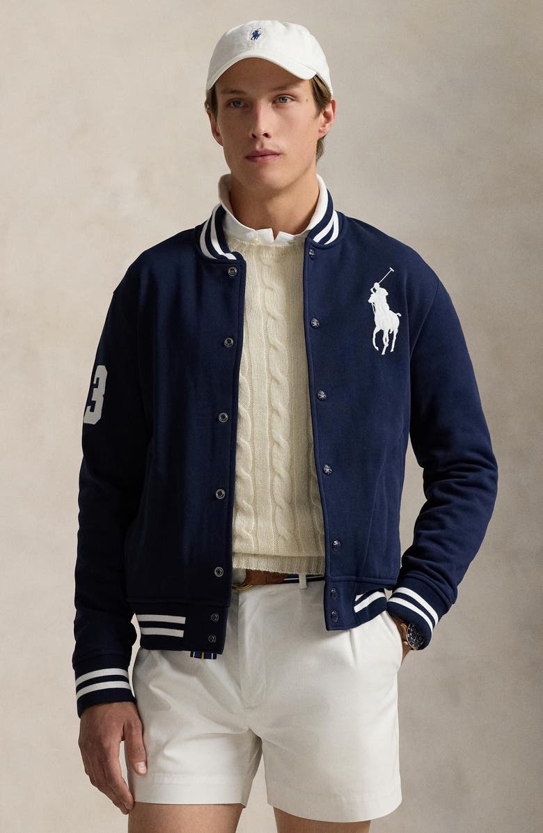 Polo Ralph Lauren Big Pony Fleece Baseball Jacket, Alternate, color, 
