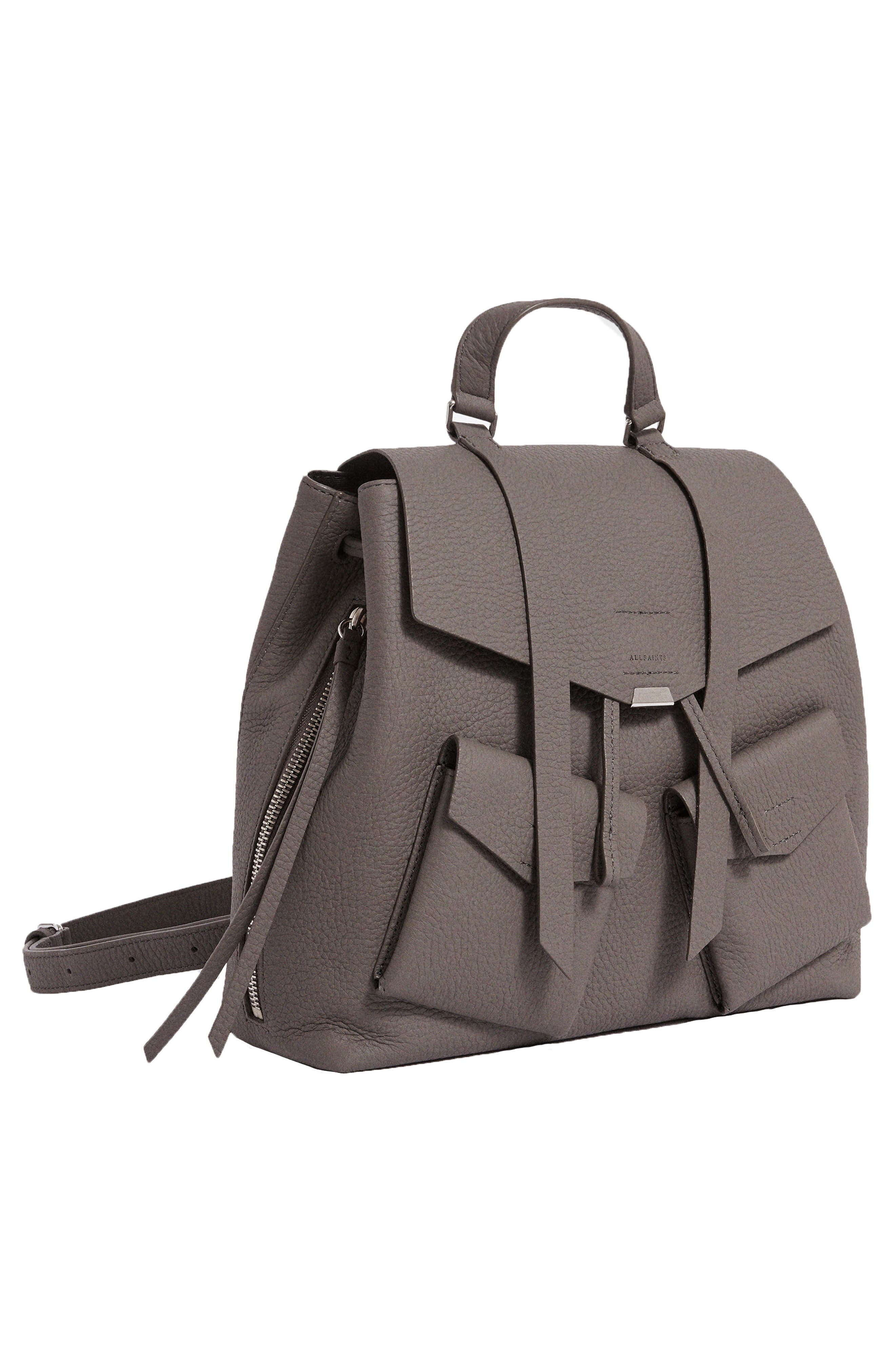 AllSaints Captain Lea Leather Backpack, Alternate, color, 
