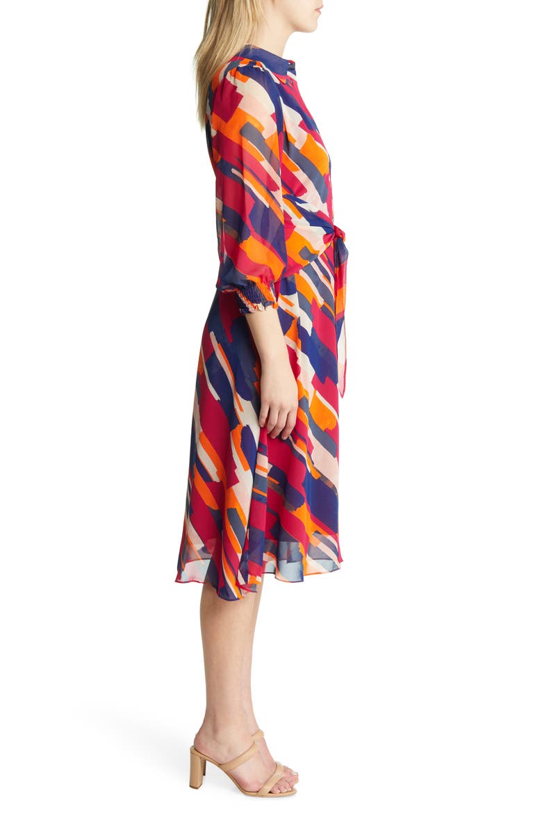 Maggy London Diagonal Print Chiffon Shirtdress, Alternate, color,