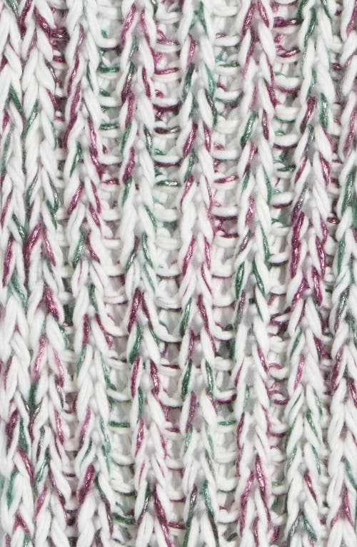 Melrose And Market Metallic Knit Scarf In White