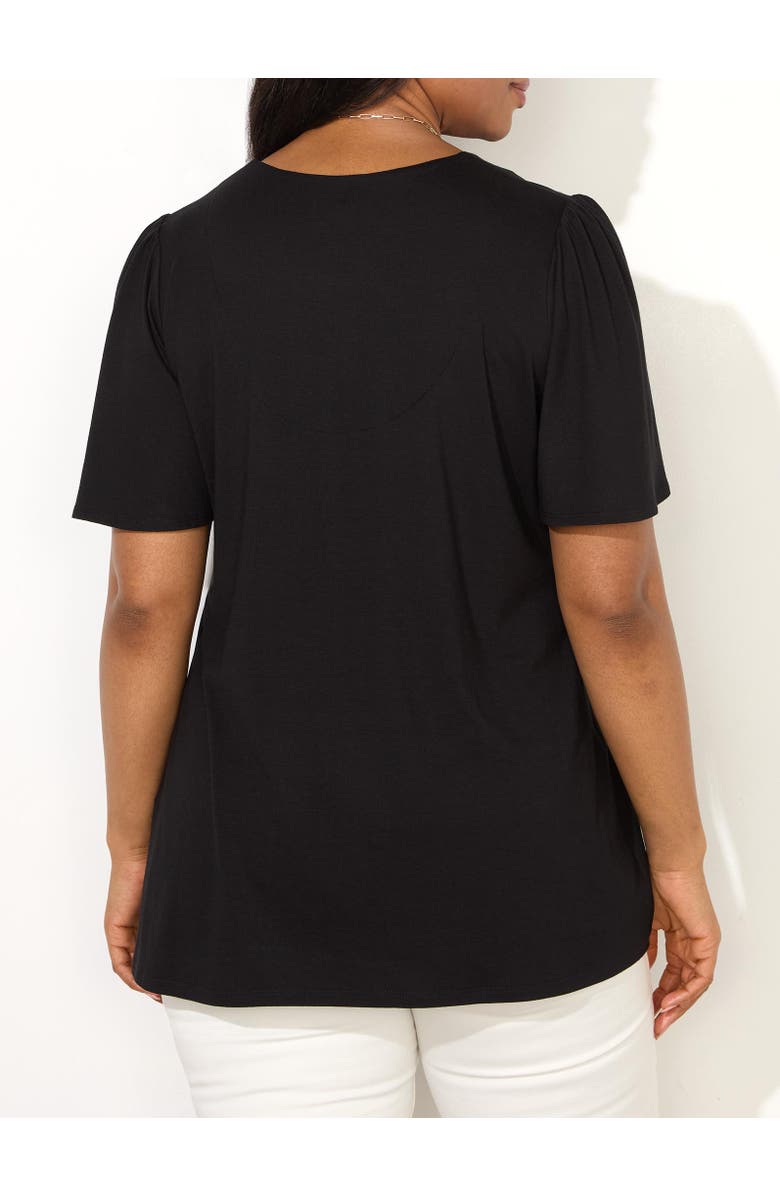 Live Unlimited Jersey Flutter Sleeve V-Neck T-Shirt, Alternate, color, Black