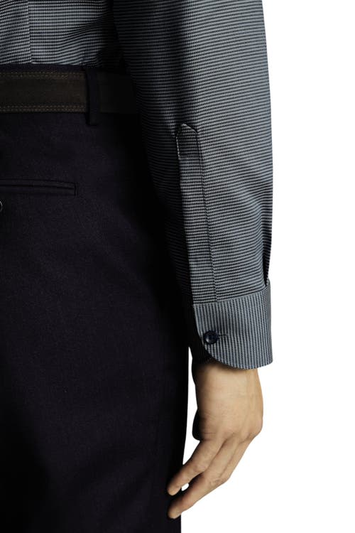Charles Tyrwhitt Non-iron Stretch Texture Circle Shirt In Gray