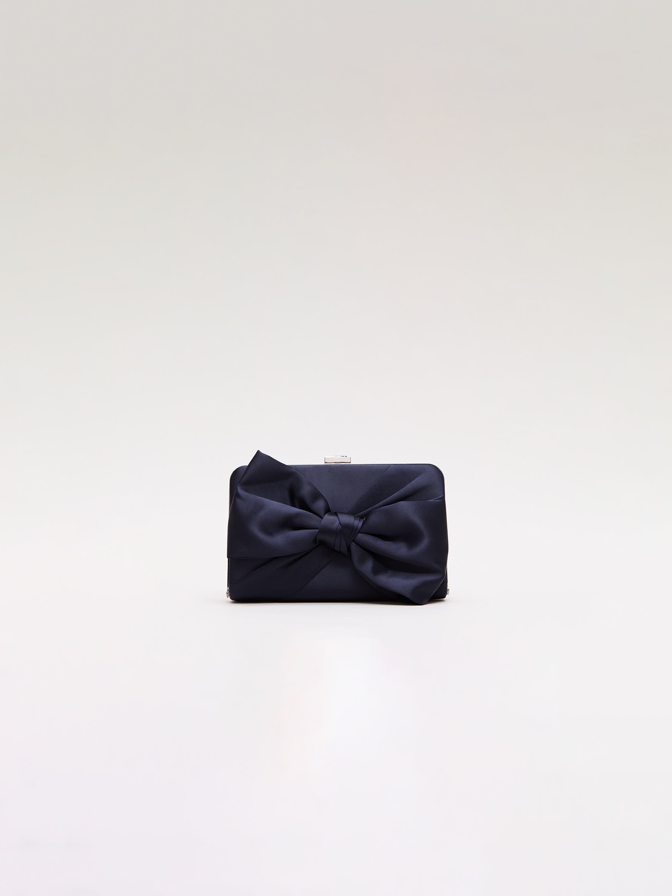 Phase Eight Satin Clutch Bag, Main, color, Navy