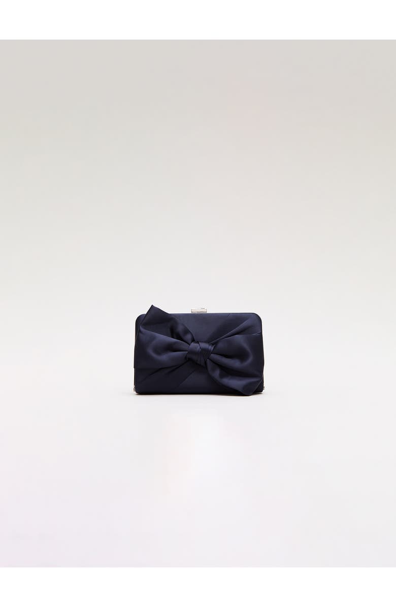 Phase Eight Satin Clutch Bag, Main, color, Navy