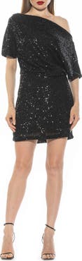 Alexia Admor Suri Sequin One-Shoulder Dress