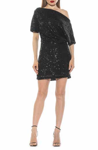 Alexia Admor Suri Sequin One-Shoulder Dress