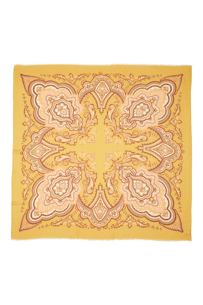 Oversized Paisley Square Scarf, Alternate, color, GOLDEN APPLE MULTI